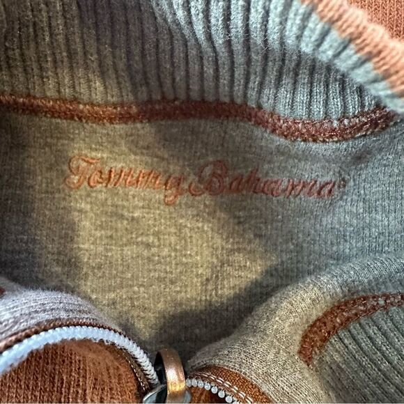 Tommy‎ Bahama Reversible Orange and Gray 1/4 Zip Top in Size Large - Picture 3 of 9